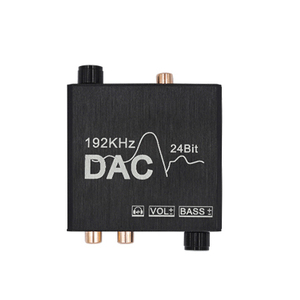 Convertidor de audio coaxial óptico a analógico DAC de 192kHz, accesorio de audio de refuerzo de graves RCA óptico a analógico