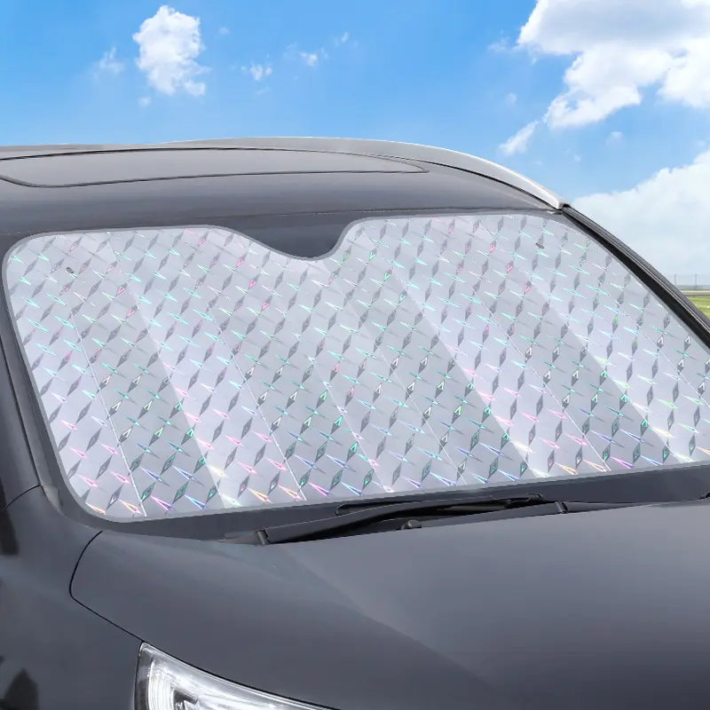 ODM Pare-soleil de voiture personnalisé Pliable Réfléchissant les rayons Uv Impression Promotion Fenêtre latérale avant Pare-soleil de voiture Pare-soleil véritable