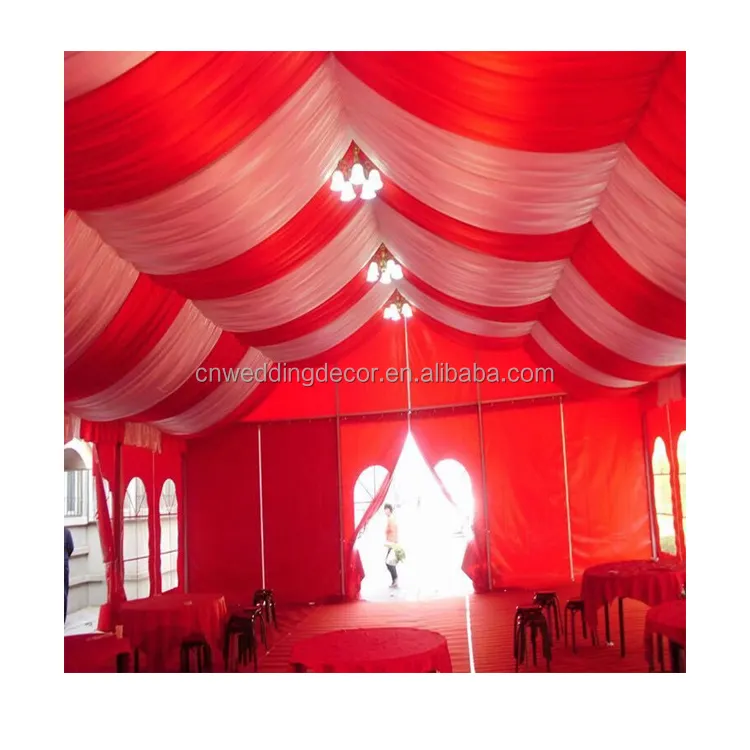 Tente de mariage pour événements, salle de fête, décoration de toit, rideaux muraux ondulés pour plafond, rideau en tissu pour décor de fête d'événement