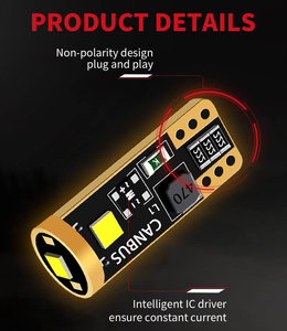194 168 T10 W5W หลอดไฟ LED Canbus ข้อผิดพลาดฟรีไม่มีขั้วมากสดใสสำหรับศูนย์หางสูงติดหยุดไฟสีแดงสดใส - Product Image 3