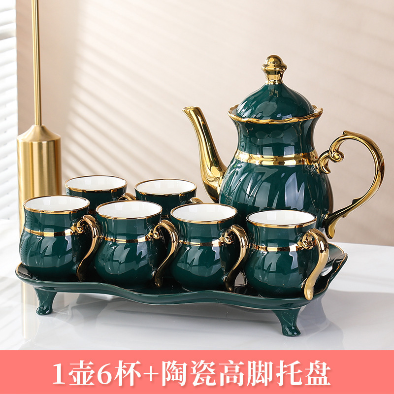 Coffret cadeau vert plaqué or Swan Pot