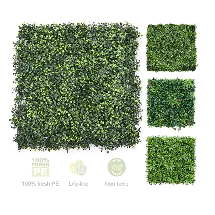 Artifical Pasto Vertical Grass Outdoor Vertical Garden Green Plant Panel Faux Green Uv Grass Wall Backdrop Artificial Hedges