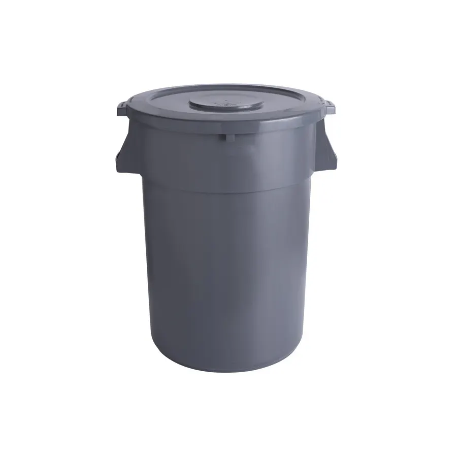 Cubo de basura de cocina de plástico Gris ecológico, contenedores de basura, cubos de basura de plástico redondos con tapa sin base de rueda
