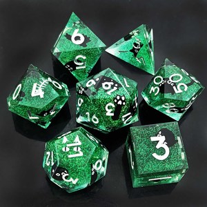 Bất Thường Di Chuyển D20 Sáng Rồng Mèo Nhựa Xúc Xắc Hai Lương-Mặt Với Lõi Chất Lỏng Biểu Tượng Tùy Chỉnh Dnd Thiết Lập Cho Dungeons Rồng - Product Image 4