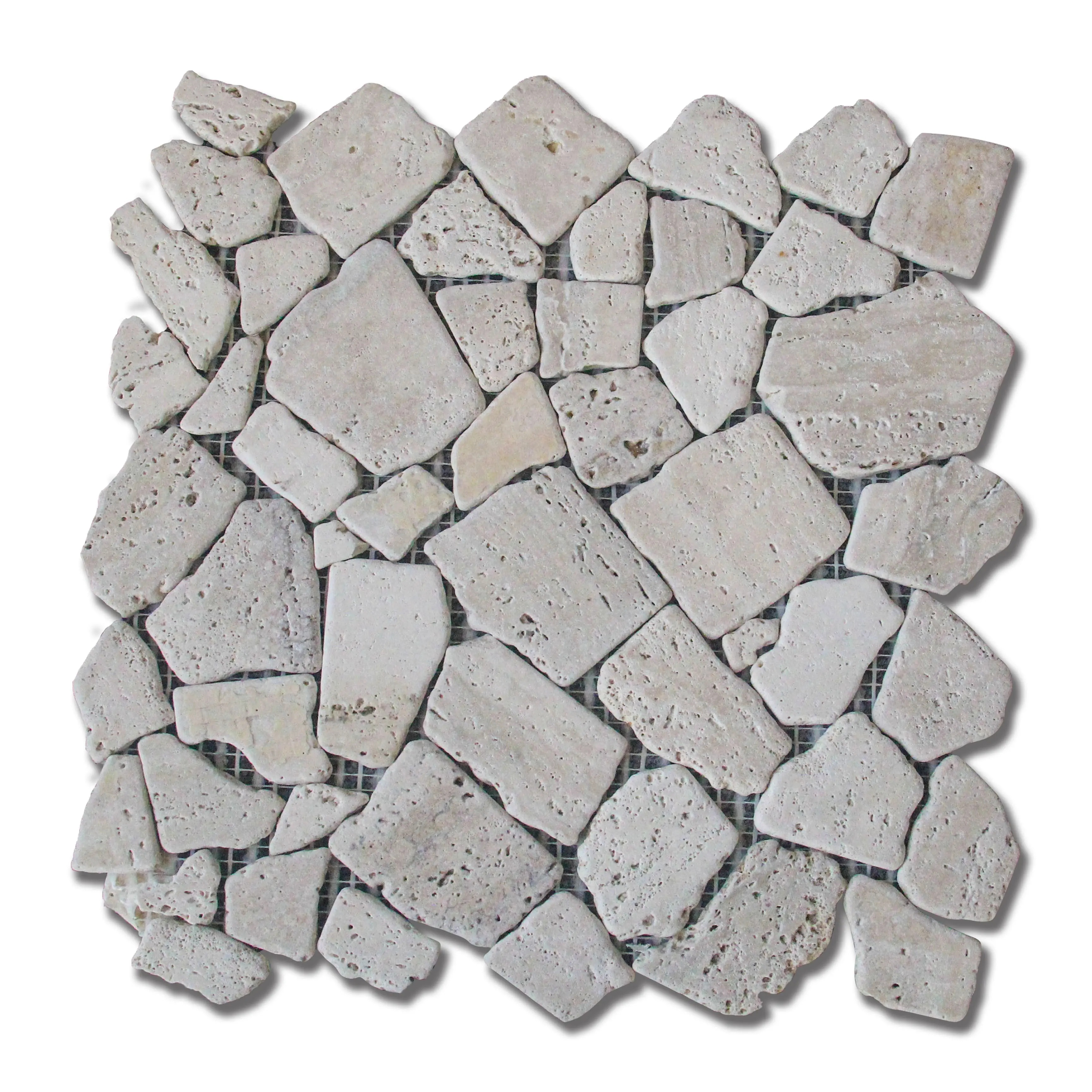 Decorazione della parete delle mattonelle di mosaico di marmo irregolare marrone di prezzi economici