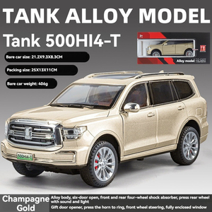 ダイキャストモデルカー1:24 Tank500合金車モデルサウンドとライトプルバックメタルモデルカーおもちゃCoche Modelo Del Metal - Product Image 5