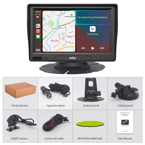 Monitor de navegación GPS CarPlay inalámbrico de 7 pulgadas, reproductor de coche Android, almacenamiento de tarjeta TF de 256G, cámara de respaldo impermeable, DVR de visión trasera - Product Image 6