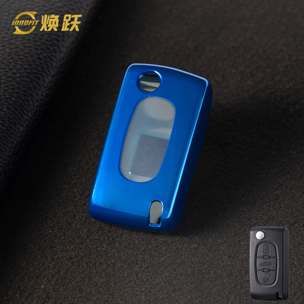 PUE1T1-White Transparent Button-Blue Plating