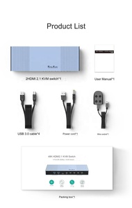 8K 30hz Manual Usb3.0 Hdmi 2.<strong>1</strong> Seamless <strong>Kvm</strong> Switcher 4 in <strong>1</strong> Out Seamless Hdmi <strong>Kvm</strong> Switcher with Usb3.0 Cables - Product Image 6
