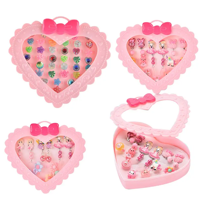 Girl's Jewelries Toys Set Roly Jogar Princesa Jogo Jewelries Box Indoor Pretend Play Toys Set Aniversário Festa Presente Brinquedo Para Crianças