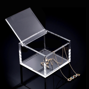 High Quality Custom Transparent Acrylic Jewelry <strong>Display</strong> <strong>Storage</strong> Box Plastic <strong>Cube</strong> with <strong>Plexiglass</strong> Eternal Rose Lid - Product Image 3