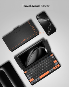 คีย์บอร์ดไร้สายแบบพกพาขนาดเล็ก QWERTY 3 ปุ่ม ไฟแบ็คไลท์ 7 สี ชาร์จซ้ำได้ พอร์ต <span class=keywords><strong>USB</strong></span> Type-C พร้อมขาตั้งในตัว สำหรับ iPad iPhone Z Fold - Product Image 6