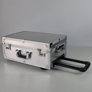 定制带轮子的小型铝制拉杆箱定制公文包和工具展示柜 - Product Image 1