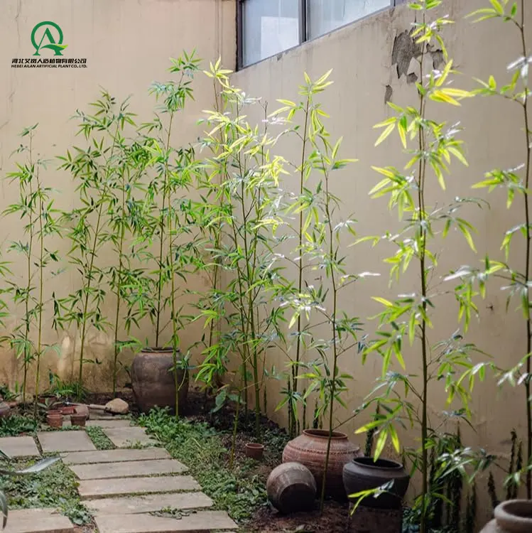 Tallos de plantas de bambú artificiales, plantas de hojas verdes para decoración del hogar, ideal para jardín, oficina, decoración para fiesta de boda
