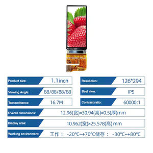 Barra dello schermo a colori Amoled da 1.1 pollici risoluzione Hd 126*294 Proofing Touch/Line interfaccia Spi Smart Watch Wear modulo Display Lcd - Product Image 4