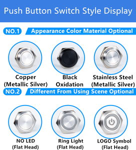 Stile corto 12MM/16MM/19MM/22MM/25MM/30MM/Touch pulsante tattile impermeabile uno due tre quattro colori interruttore a pulsante Led - Product Image 5