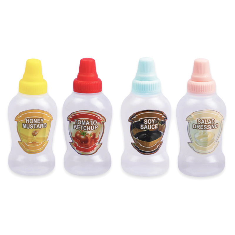 Grande bouteille de sauce de 40 ml, étiquette de salade de sauce soja au miel et à la tomate, 4 pièces