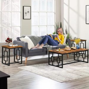 USA Warehouse Free Shipping Coffee <strong>Table</strong> Set Simple Metal Luxury Nordic <strong>Rectangular</strong> Marble Top Coffee <strong>Table</strong> <strong>Nesting</strong> Center <strong>Table</strong> - Product Image 2