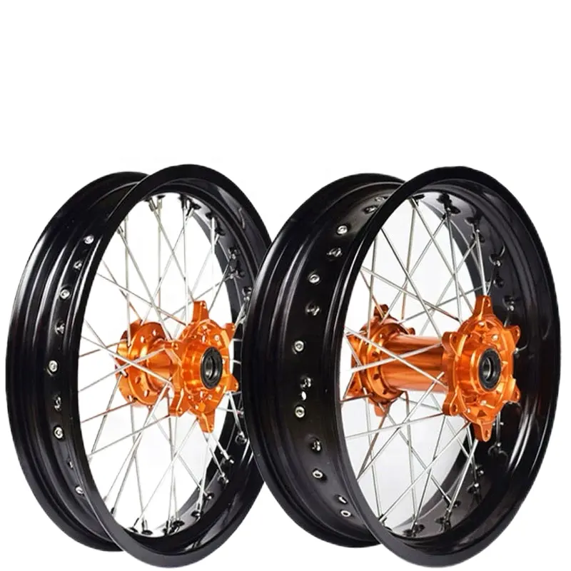 JSSHZ 17 pollici 36 raggi anodizzazione in lega di alluminio ruote moto Supermoto per Ktm Exc Sxf Sx 250 300 450