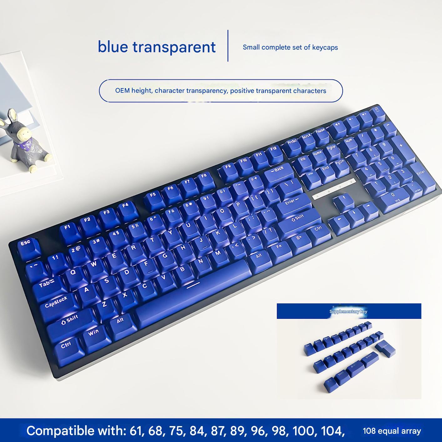 Bleu foncé - Lettres blanches - 127 touches