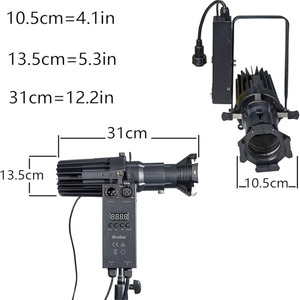 โคมไฟสปอตไลท์ควบคุมด้วย DMX รูปวงรี3600K หรือ5600K 40W หลอดไฟทังสเตน19 ° 26 ° 36 ° 50 ° LED โปรเจคเตอร์ - Product Image 5