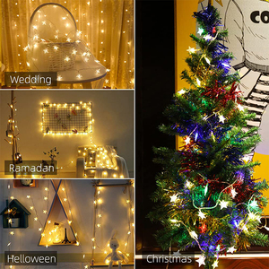 Battery Operated Christmas Festival <strong>Star</strong> Decorative 1M 10Leds 2M 20Led <strong>Mini</strong> <strong>Led</strong> Copper Wire String Twinkle Fairy Lights - Product Image 4