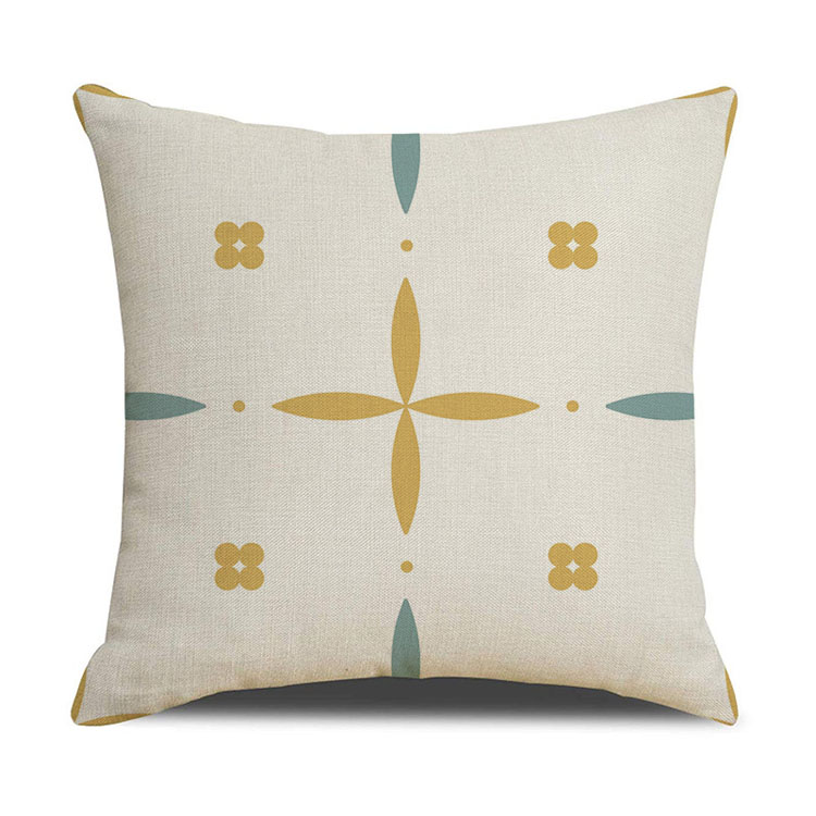 Nordic Geometric Plaid Linen Pillowcase Cushion Cover Printed Car Sofa Bed Pillow Cushion Pillow Cover