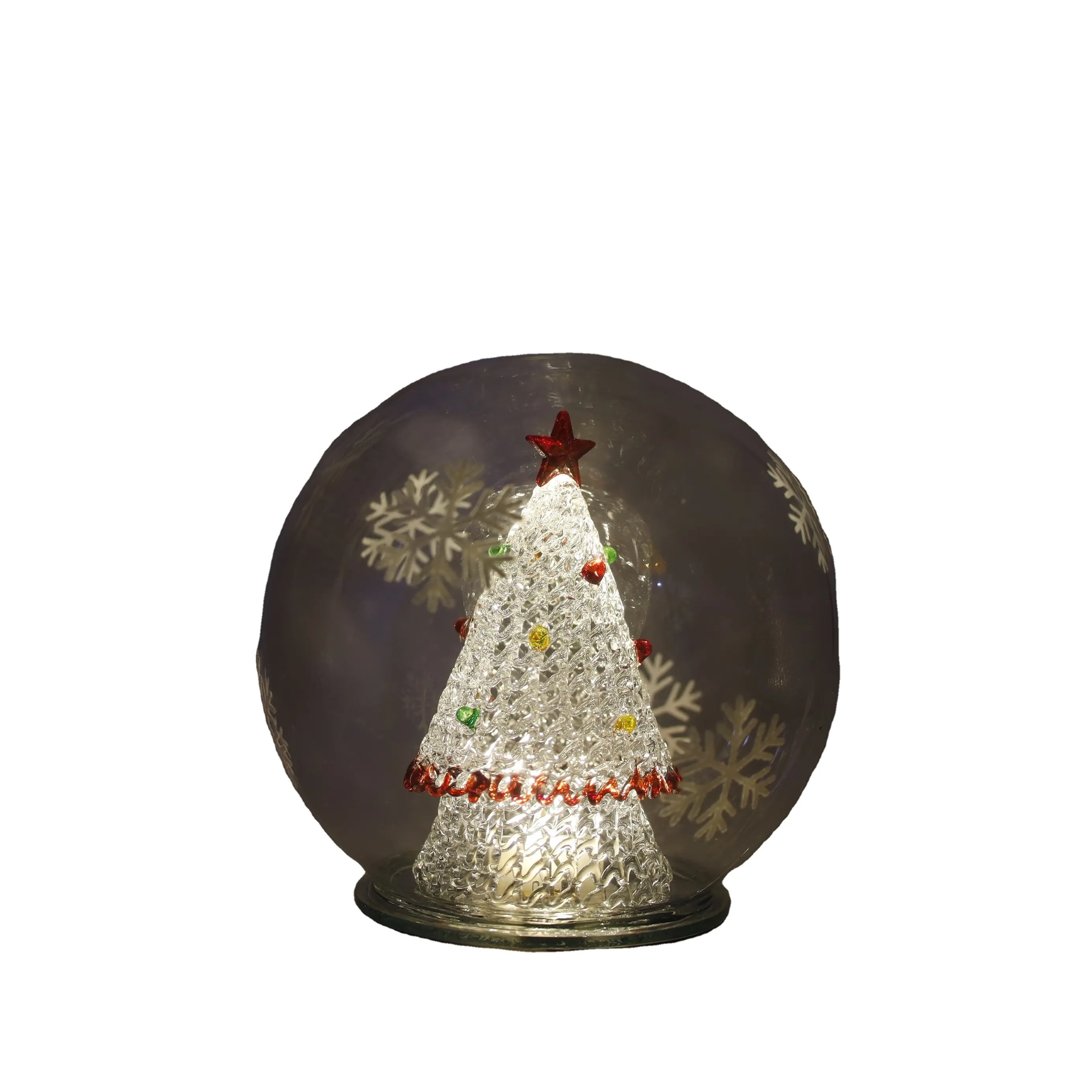 Heiß verkaufende Weihnachts dekoration LED Glas Lampen schirm in den USA 12*12*14cm Weihnachts glaskugel dekorativ