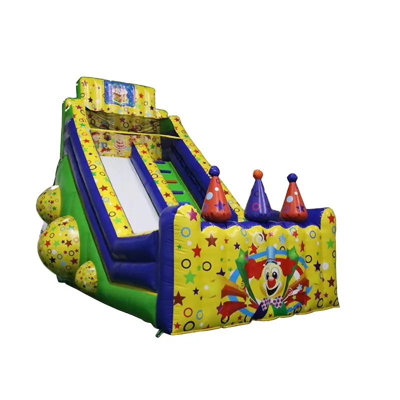 Happy clown inflatable stair jumping slide for kids