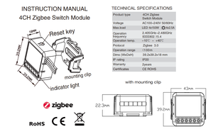 Smart Switch 4 Gang <strong>Zigbee</strong> Relay 220v Module for Home Automation Solution - Product Image 2