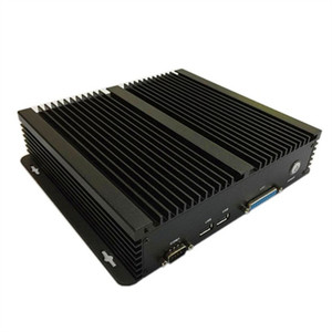 6 RS232 COM 2 LAN ile I3-7100u fansız küçük PC 1HDMI VGA 8 USB desteği Din ray endüstriyel MINI kutu PC - Product Image 6