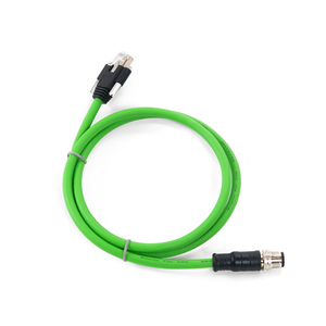 M12 to RJ45ギガビットイーサネットケーブル工業用カメラ4ピンDコード航空プラグセンサーコネクタ