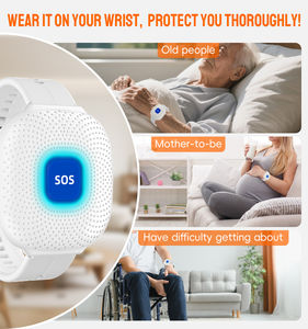 سوار إنذار طوارئ ذكي من ANGUS يعمل بتقنية واي فاي من Tuya للمسنين، زر تنبيه شخصي، نظام إنذار أمان منزلي ذكي، ساعة SOS مقاومة للماء - Product Image 3