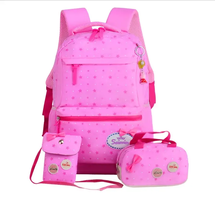 Mochilas escolares 3 em 1, conjunto de meninas