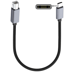 尼龙编织USB 2.0至C型电缆，带聚氯乙烯护套，与打印机MIDI键盘DJ控制器iPad Pro-Black兼容 - Product Image 3