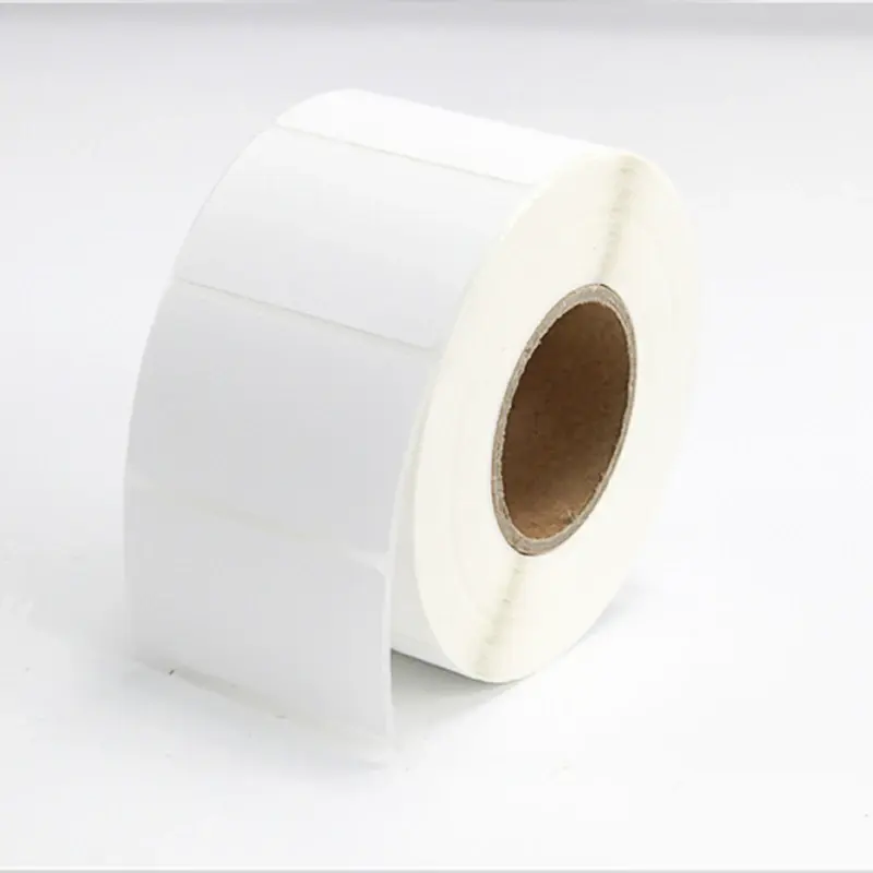 방수 폴리 프로필렌 광택 자체 접착 라벨 사용자 정의 크기 비닐 열 합성 라벨 빈 흰색 PP 스티커 롤
