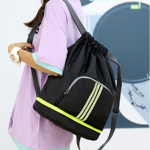 Logotipo personalizado Regalo promocional Sublimación Impreso Oxford Tela Poliéster Doble cubierta Cordón Mochila Bolsa con cremallera - Product Image 6