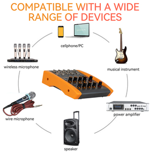 8 Channel Line Stereo Mixer Guitar Instruments Mic Audio <strong>Input</strong> and Output Professional DJ Controllers Audio Console Mixer - Product Image 3
