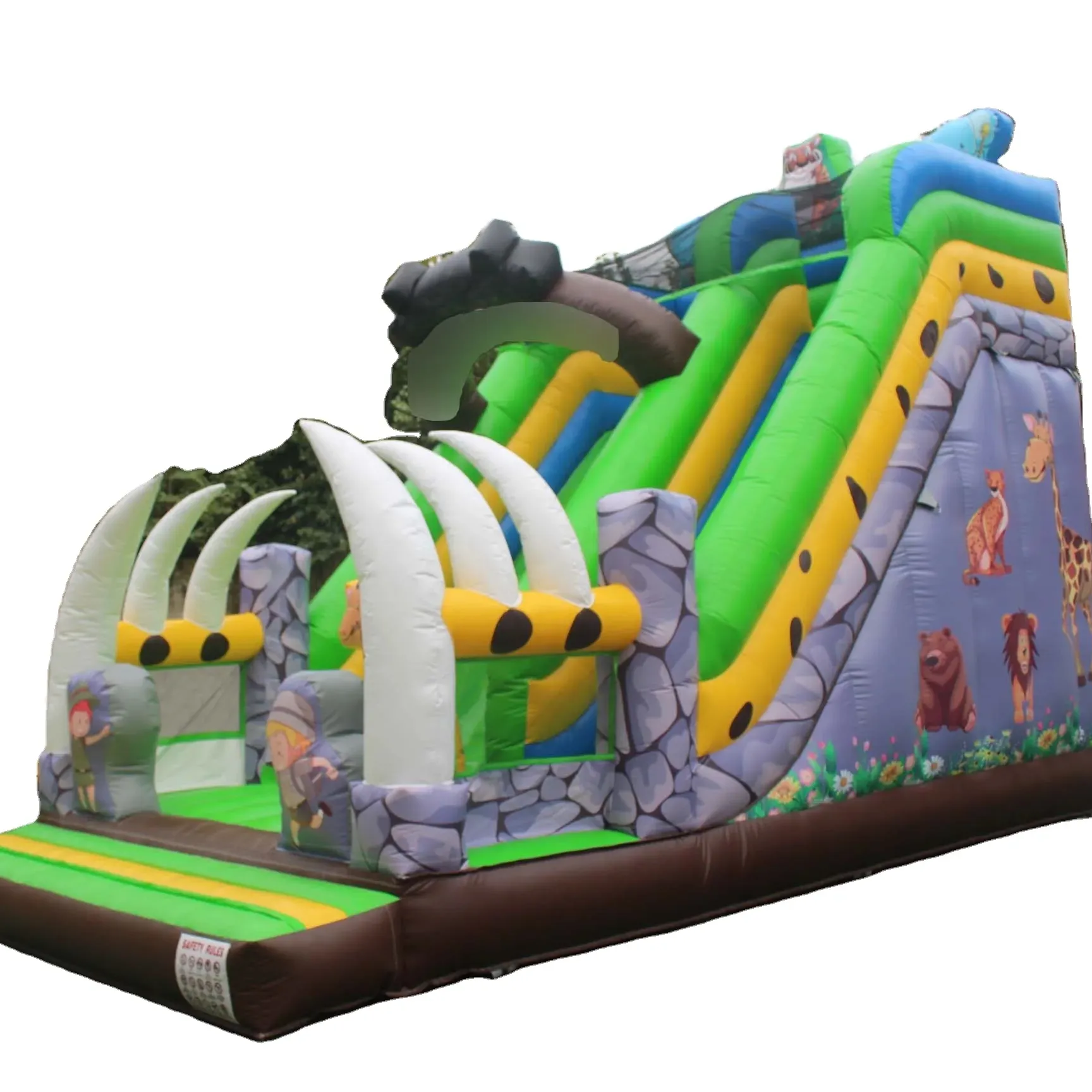 IDS favor-tobogán inflable para niños, tobogán comercial con diseño de diente de Tigre, Castillo de salto