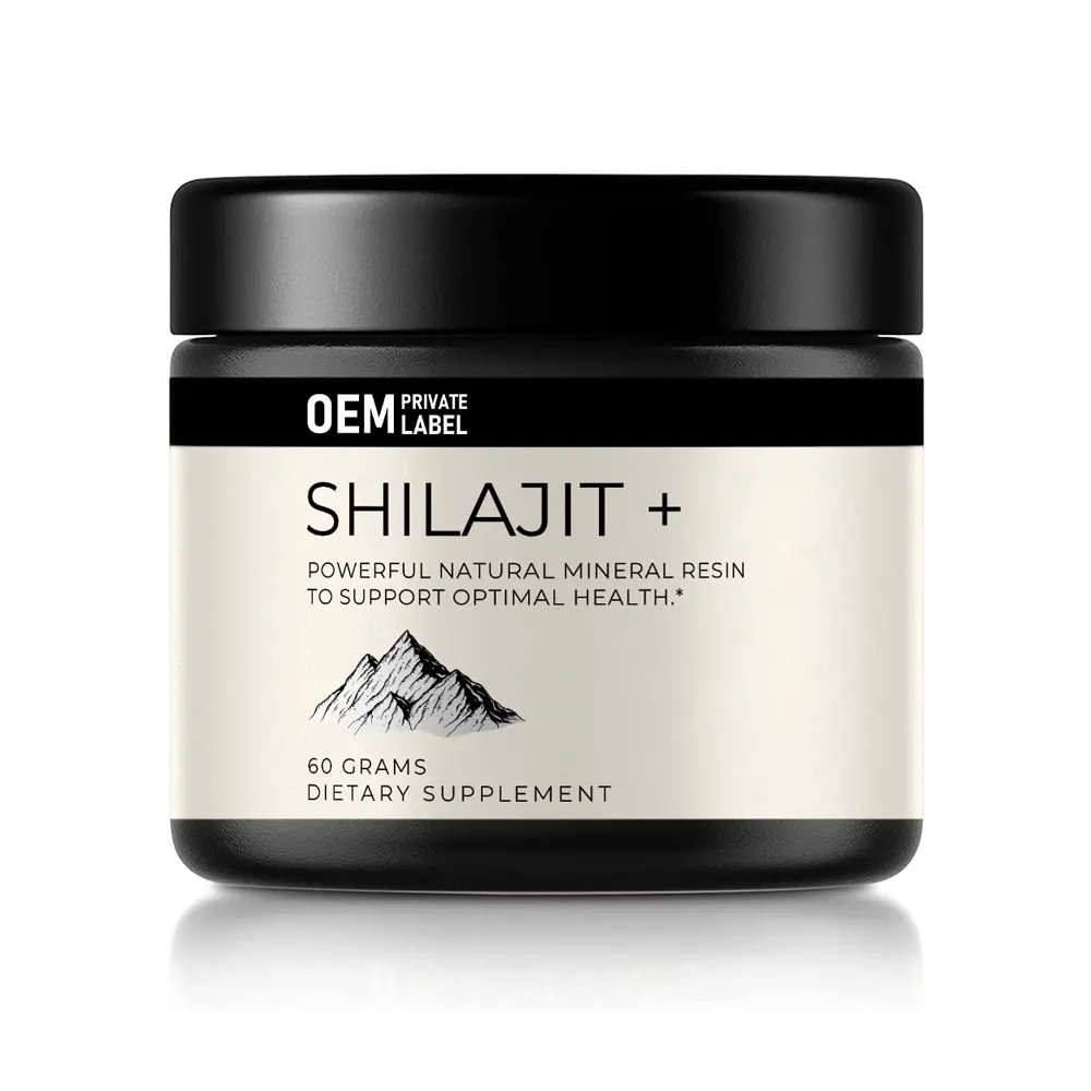 OEM Atacado Shilajit Puro Bulk Shilajit Tablets Cápsulas 100% Pure Natural Gummies Extrato Líquido Himalaia Shilajit Resina