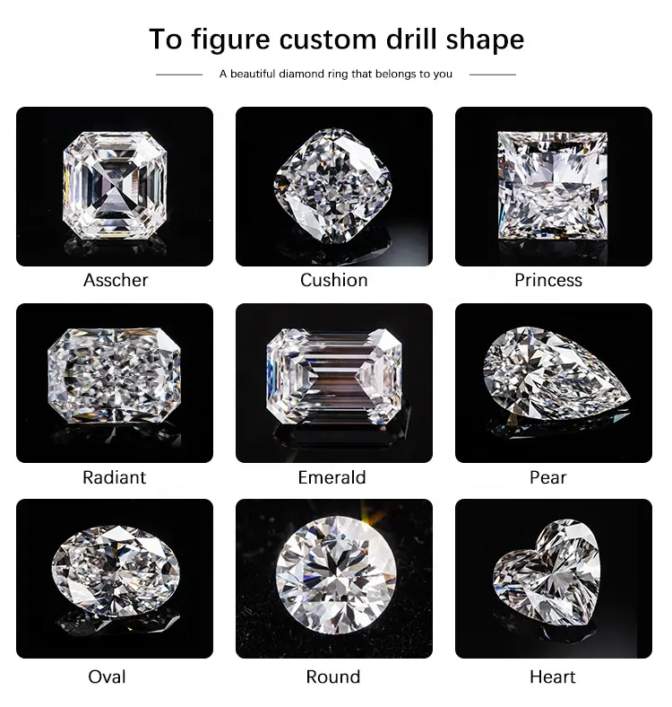 Goldblatt-Schmuck 0,5ct 1ct 2ct 3ct Großhandelspreis D VVS Labor Diamant IGI GIA zertifiziert los HPHT CVD Labor Diamant