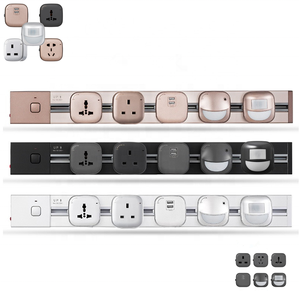 EU/<strong>UK</strong> /Universal Power Socket Surface <strong>Mounted</strong> Removeable Power and Data Solution with GSS System Electrical Power Socket Track - Product Image 3
