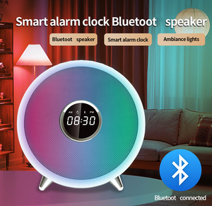 Reloj despertador digital multifuncional con luz nocturna RGB Altavoz inalámbrico portátil que incluye entrada auxiliar Pantalla de uso de radio - Product Image 3