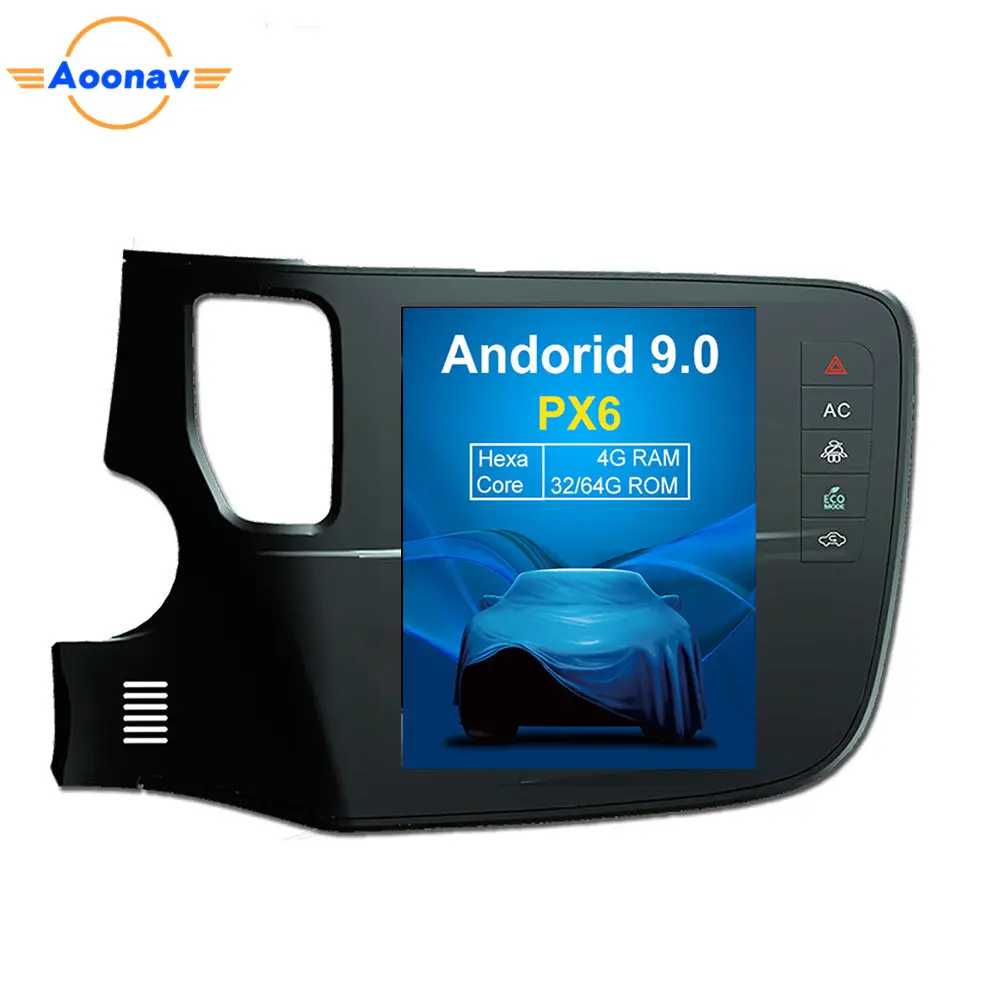 AOONAV coche GPS Video para Mitsubishi OUTLANDER 2014 + navegación GPS del coche reproductor Multimedia adaptarse aire condición coche GPS radio