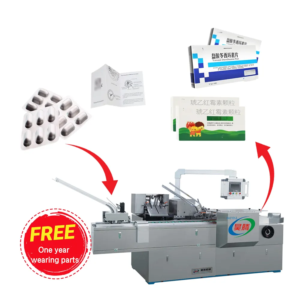 Automatische Blisterbak Cartoning Machines Capsule Pil Plaat Kartonnen Doos Verpakkingsmachine Met Automatische Voeding