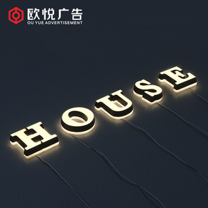 Promotion auf Outdoor Wand montage 3D Back Luminous Logo Alle Arten von Schriftarten mit Fernbedienung für die Dekoration - Product Image 1