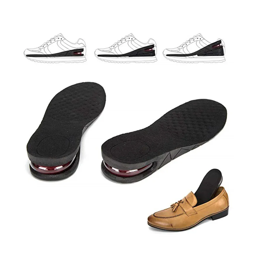 Offre Spéciale PVC invisible hauteur augmenter semelles 4 couches coussin d'air chaussures plus hautes semelles talon ascenseur insérer 3-9CM pour hommes et femmes