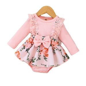 Wei Ying服-ベビー服-女の子服-ベビークローラーレーススカート付き + ヘアドレス2セット