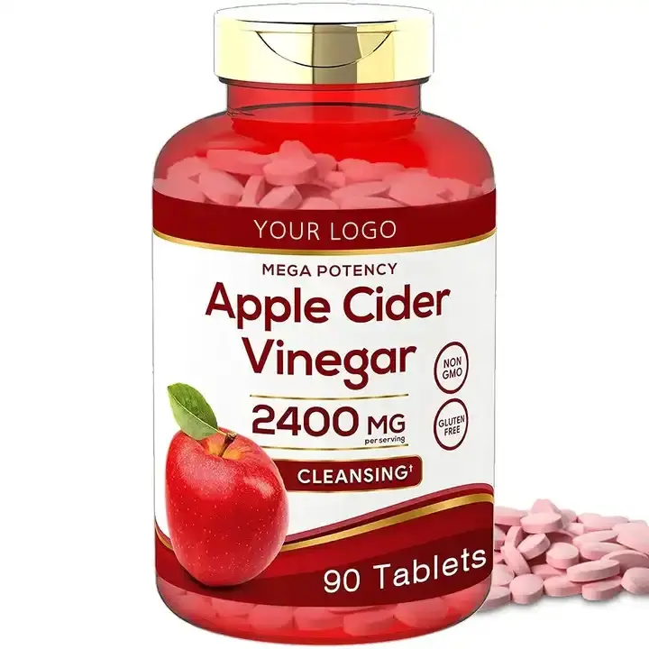 Tabletas masticables de vinagre de sidra de manzana, vitamina C vegana, soporte de desintoxicación corporal de etiqueta privada OEM