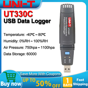 UT330C-Registrador DE DATOS USB, dispositivo con capacidad de almacenamiento ultra grande, almacenamiento automático, transferencia de datos USB, temperatura, humedad, 60000 - Product Image 2